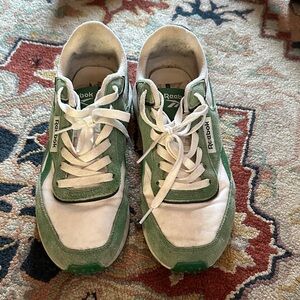 Reebok Green and White Sneakers